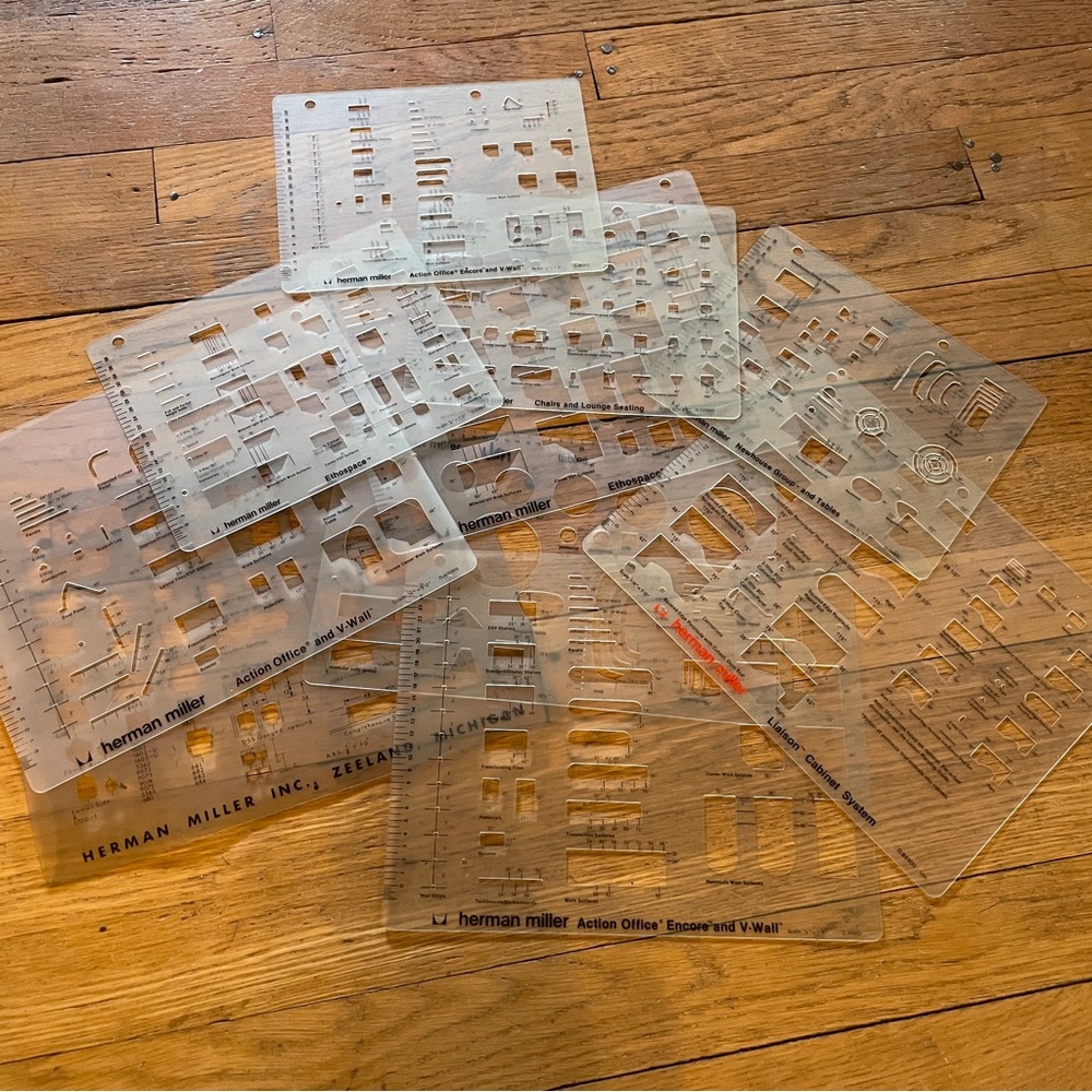 Vintage Herman Miller Office Stencils for Layouts Designers Architects Lot of 10